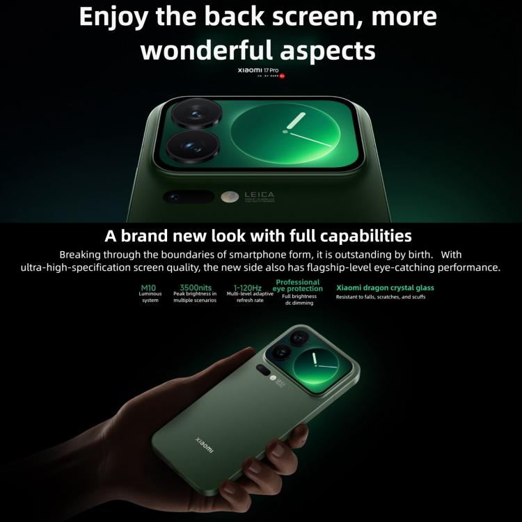 Xiaomi 17 Pro, 12GB+512GB, 3D Ultrasonic Fingerprint, 6.3 inch Xiaomi HyperOS 3 Snapdragon 8 Elite Gen 5 Octa Core, NFC, Network: 5G, 12GB+512GB