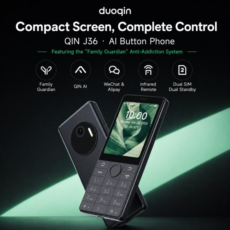 DUOQIN Qin J36 Keypad Smart Phone, 3GB+32GB, 2.8 inch Android 13 MTK8766V Quad Core, Network: 4G, With Camera, With Camera