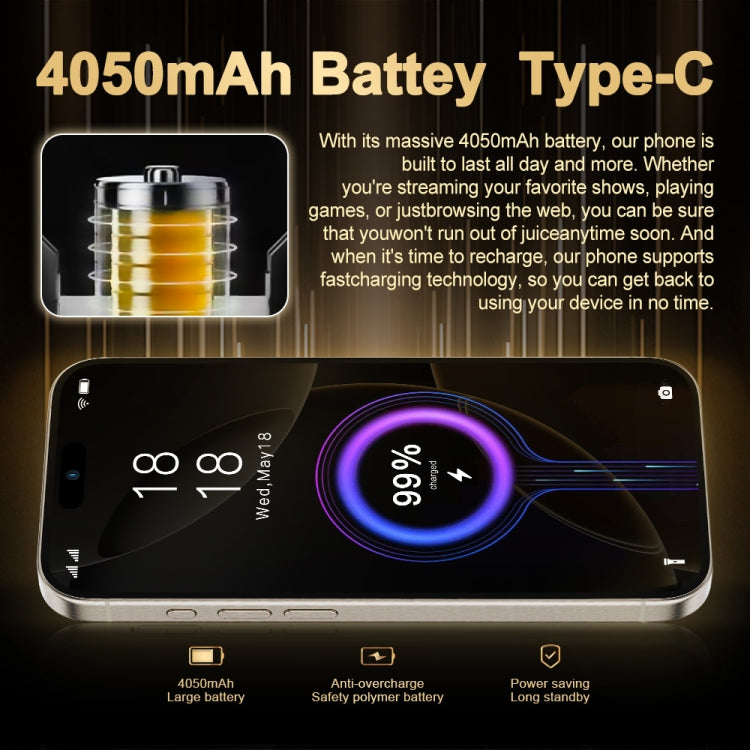 i16 Pro Max / Q5A, 6GB+128GB, 6.5 inch Screen, Face Identification, Android 10 MTK6762 Octa Core, OTG, NFC, Network: 4G, Dual SIM, EU Plug, i16 Pro Max / Q5A, EU Plug