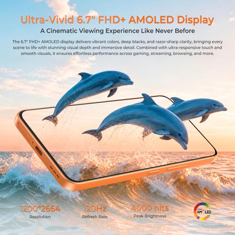 Oukitel P2 Plus Rugged Phone, 12GB+256GB, 5000mAh, Screen Fingerprint Identification, 6.7 inch Android 16 MediaTek Dimensity 7100 Octa Core, NFC, OTG, Network: 5G