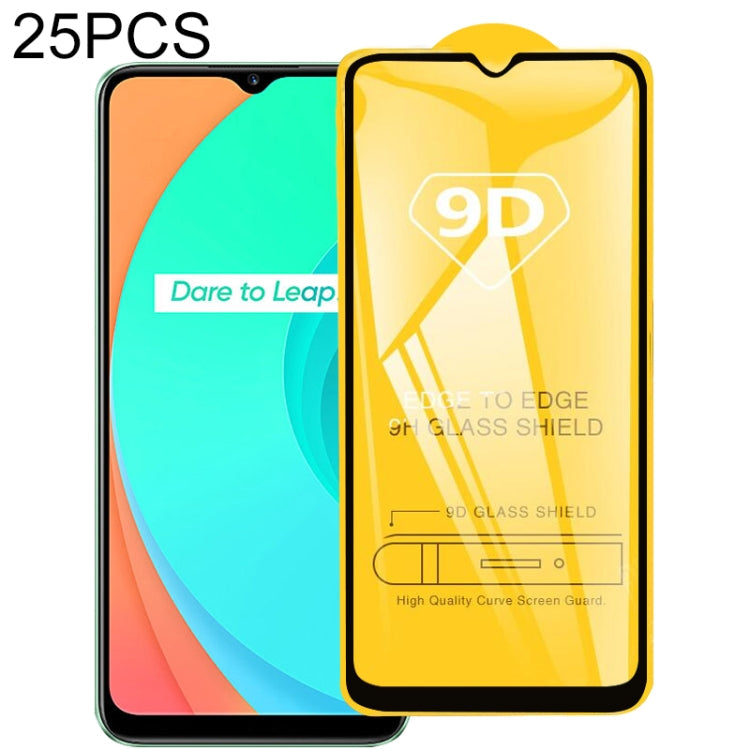 For Realme C11 / vivo Y56 25 PCS  9D Full Glue Full Screen Tempered Glass Film, For Realme C11 / vivo Y56