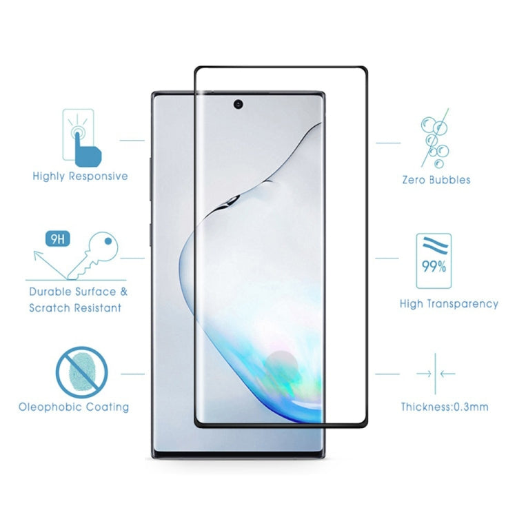 For Galaxy Note 10  Full Glue 3D Curved Edge Tempered Glass Film, Fingerprint Unlock Is Supported, For Galaxy Note