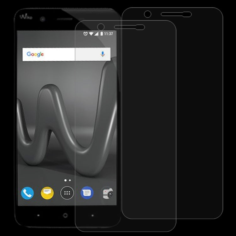 2 PCS for Wiko Harry 0.26mm 9H Surface Hardness 2.5D Curved Edge Tempered Glass Screen Protector, For Wiko Harry