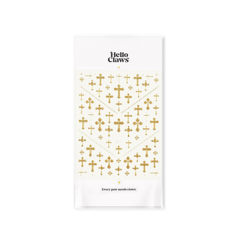 Hello Claws | Gold Cross Nail Deco Sticker