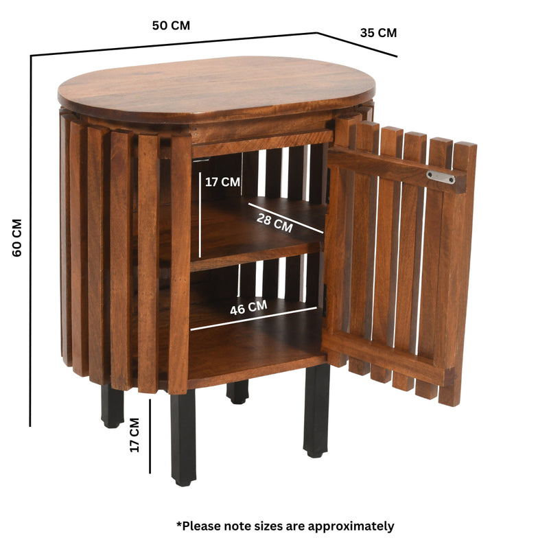Compton Mango Wood Bedside Table