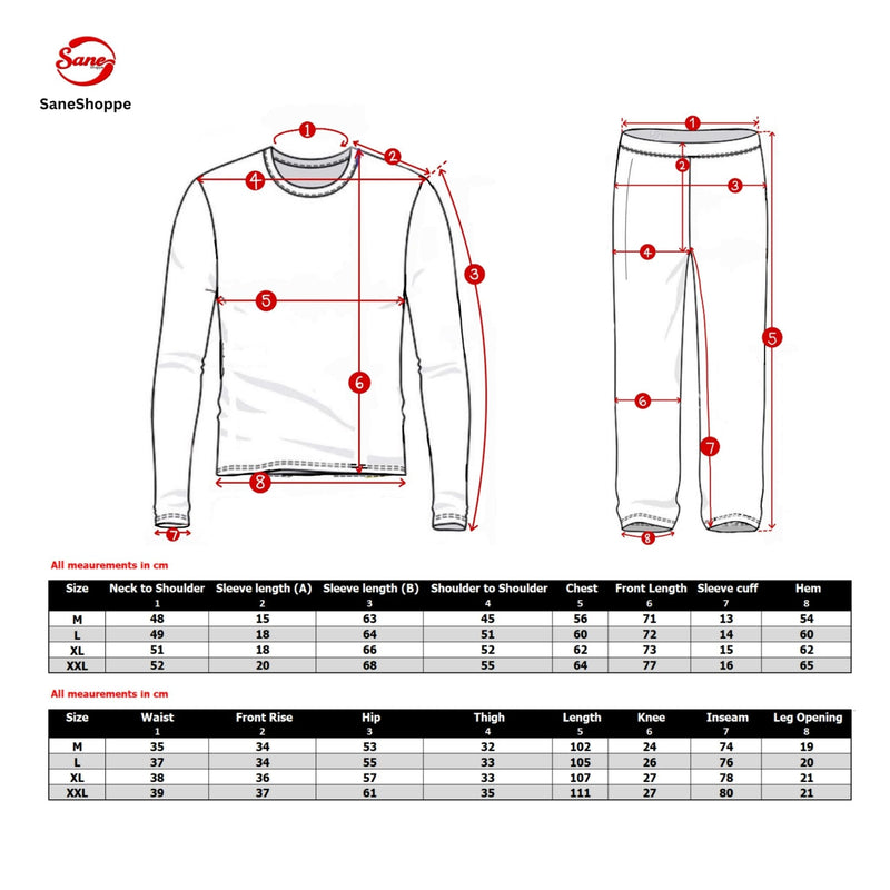 Men's Check Pyjama Set with Fleece Top - 3-Piece White/Red Cotton Pant Set