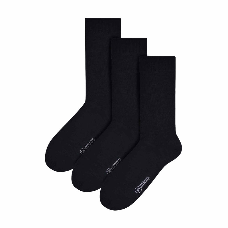 3 Pack Mens Plain 100% Bamboo Socks (2 Sizes)