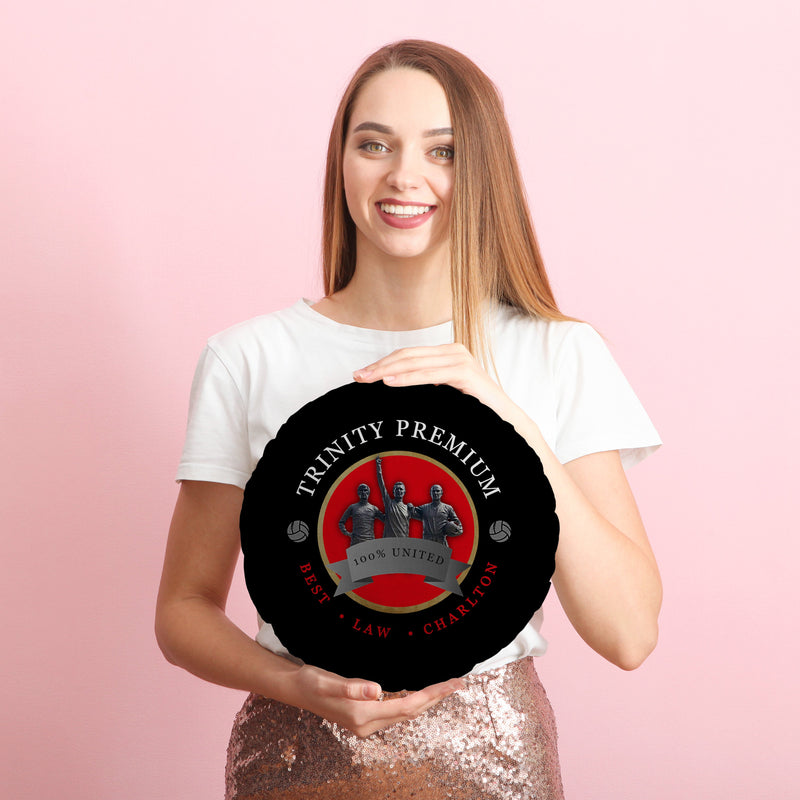 Manchester Red Trinity - Football Legends - Circle Cushion 14"