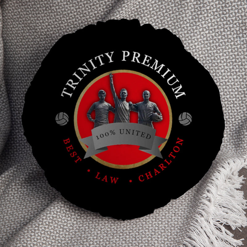 Manchester Red Trinity - Football Legends - Circle Cushion 14"