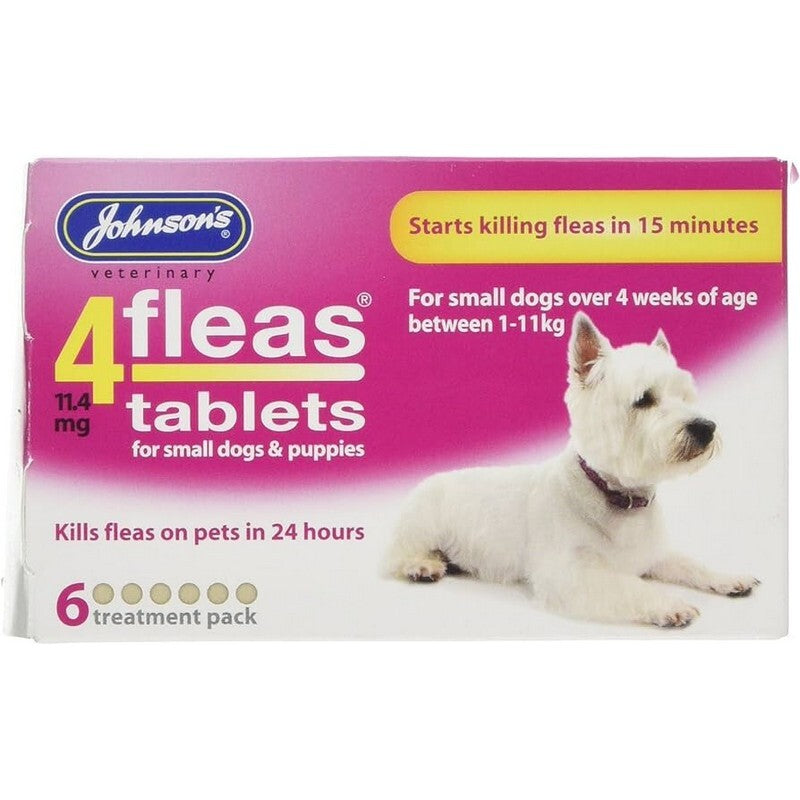 Johnsons 4Fleas Tabs Dog 1-11kg 6x6