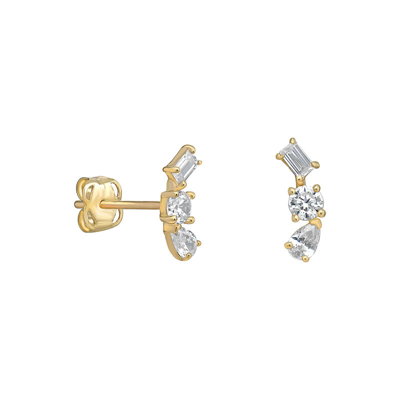 Maeva CZ Climbing Stud Earrings