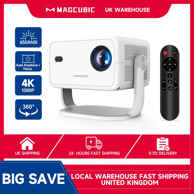 Magcubic 4K Android FHD 1080P Native Projector - Bluetooth Wifi Home Cinema