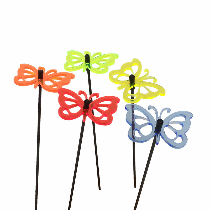 Garden Décor Ornaments Set of 5 'Comma Butterflies'