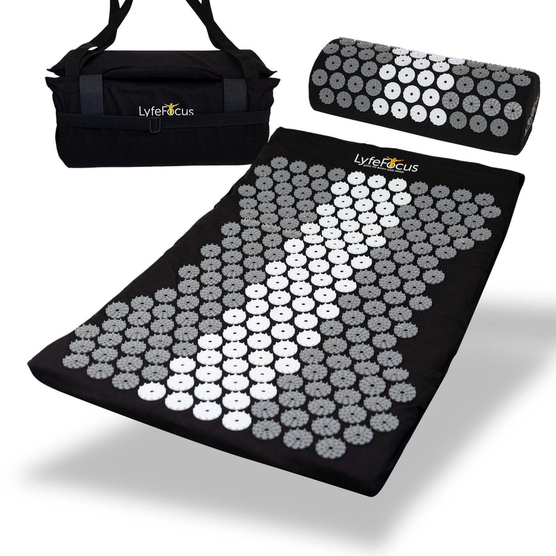 LyfeFocus Acupressure Mat & Pillow (Grey)