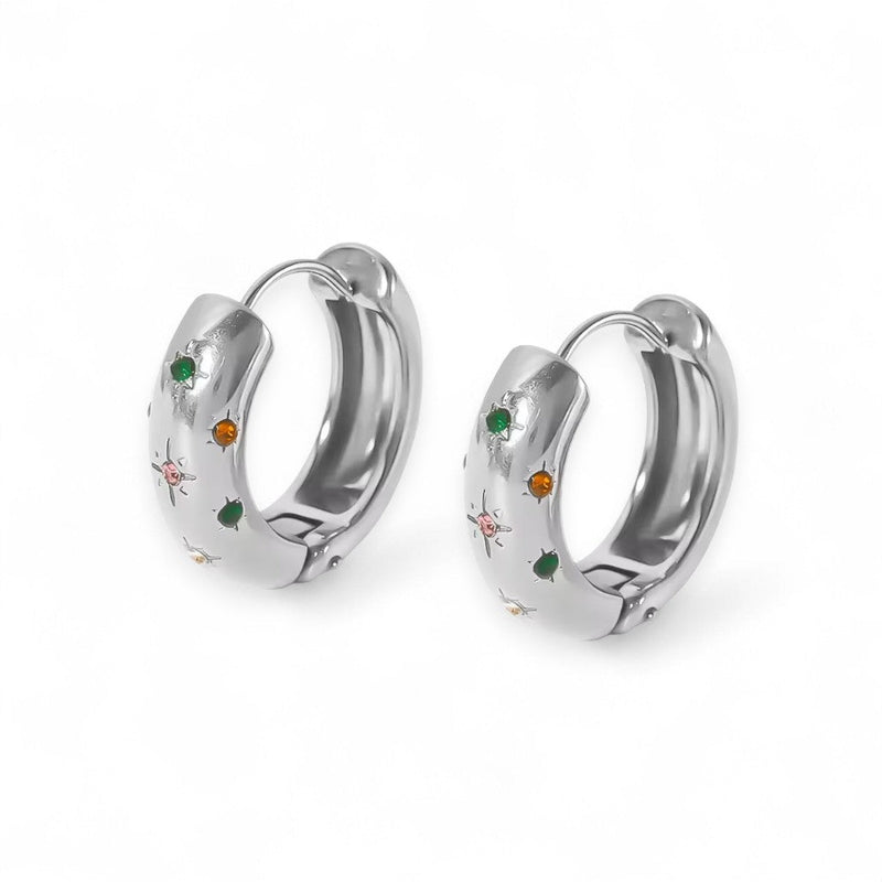 Rainbow Huggie Hoops