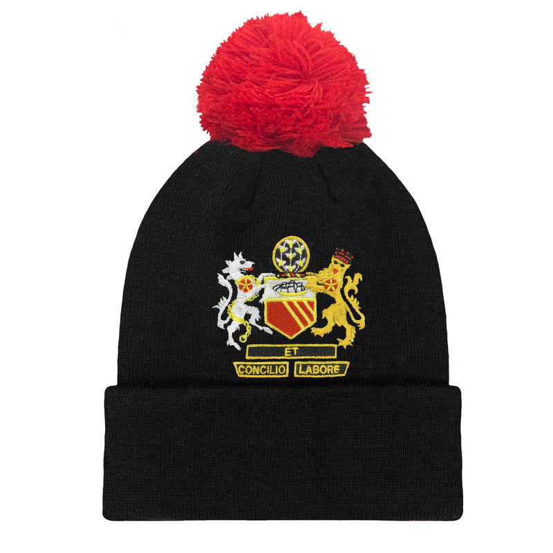 Manchester United Black Club Suit Bobble Hat