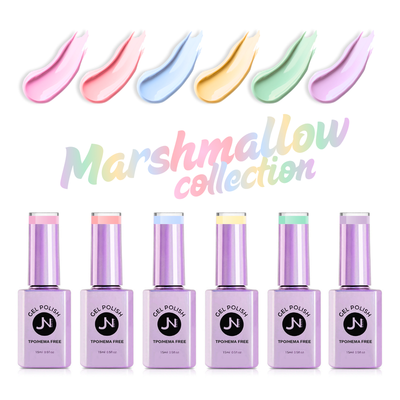 MARSHMALLOW Collection of 6 - hema free Gel Polish