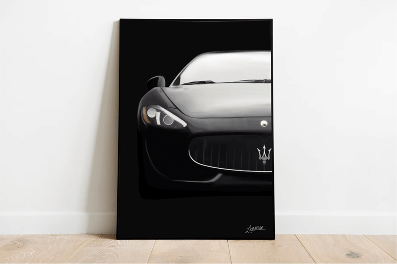 Maserati Art Print – Hand-Drawn Luxury Car Wall Decor
