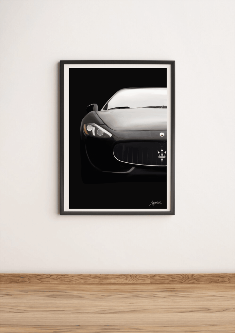 Maserati Art Print – Hand-Drawn Luxury Car Wall Decor