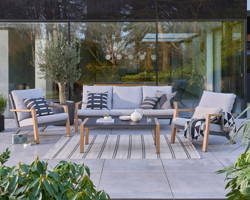 Melford 3 Seater Garden Sofa Set with Ceramic Coffee Table