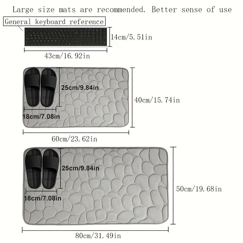 Memory Foam Bath Mat - Soft, Absorbent & Non-Slip Bathroom Rug