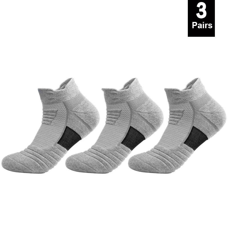Anti-Slip Socks for Men - Breathable Cotton Sports Socks, Deodorising Grip Ankle Socks