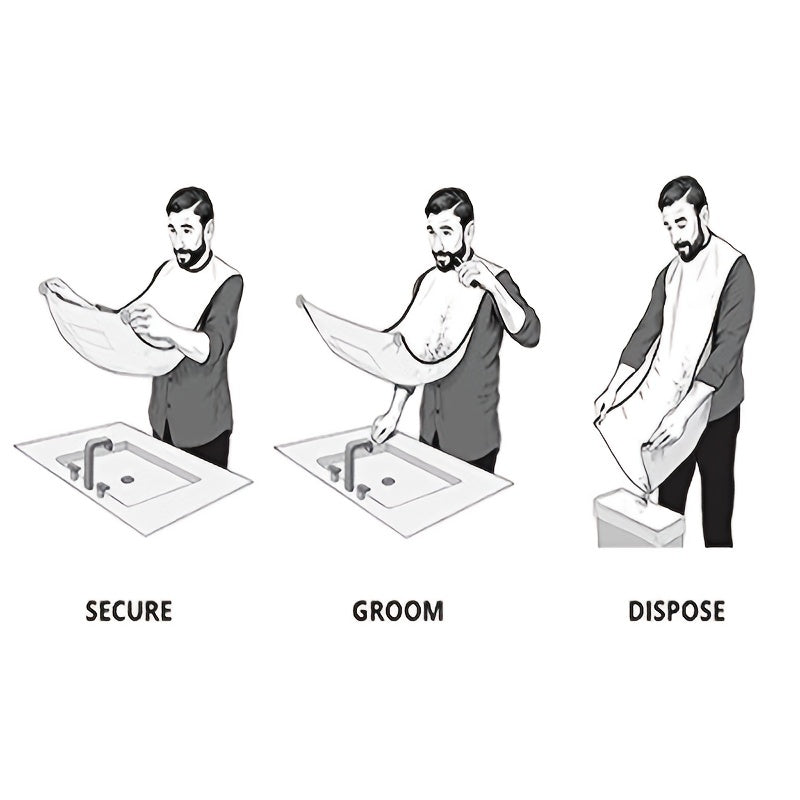 Men's Beard Trimming Apron - Grooming Cape & Hair Catcher for Mess-Free Shaving and Beard Care