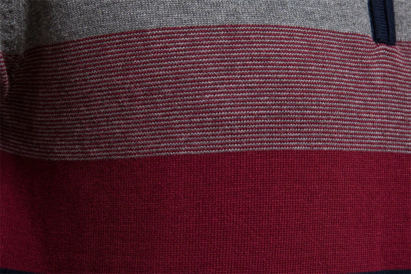 Men's Cotton Zip Neck Winter Sweater - Mock Neck Casual Knit Top