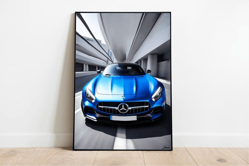 Luxury Performance Car Print | Silver Sport Poster