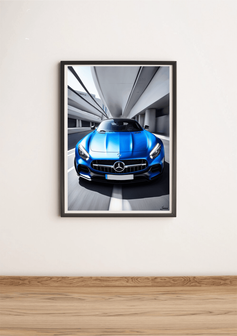 Luxury Performance Car Print | Silver Sport Poster