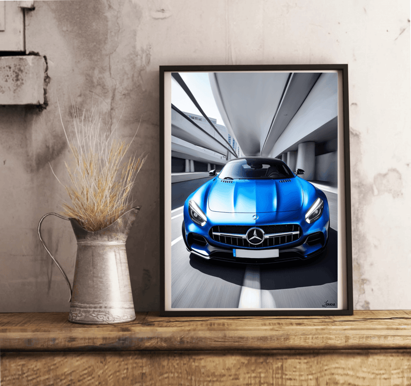 Luxury Performance Car Print | Silver Sport Poster