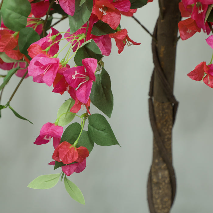 HOMCOM Set of 2 Decorative Artificial Plants Fake Plants Purple and Red