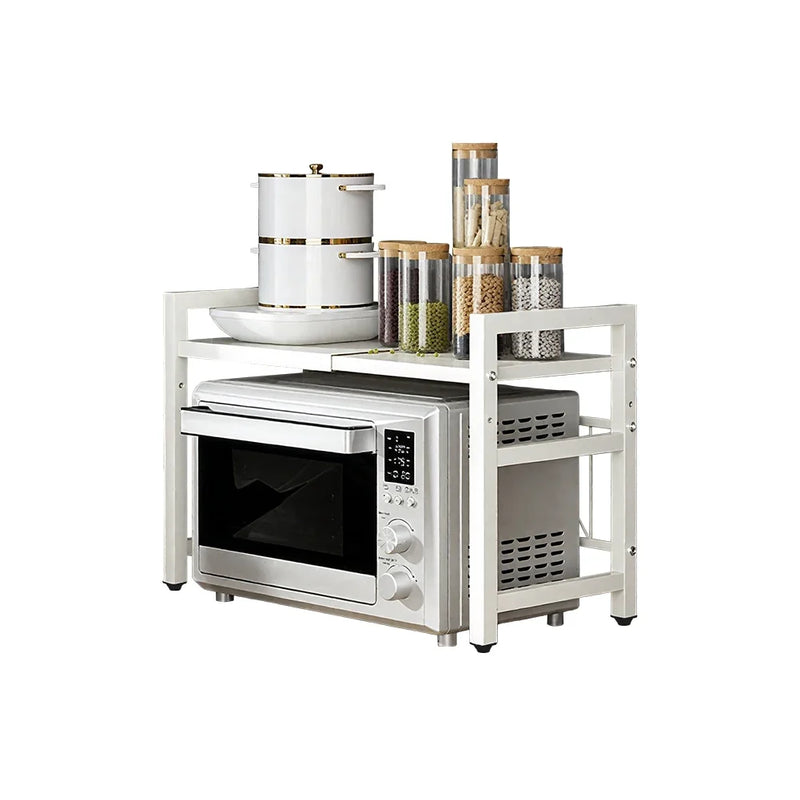 Expandable Microwave Shelf Organizer - Rust & Moisture-Proof Countertop Rack for Kitchen