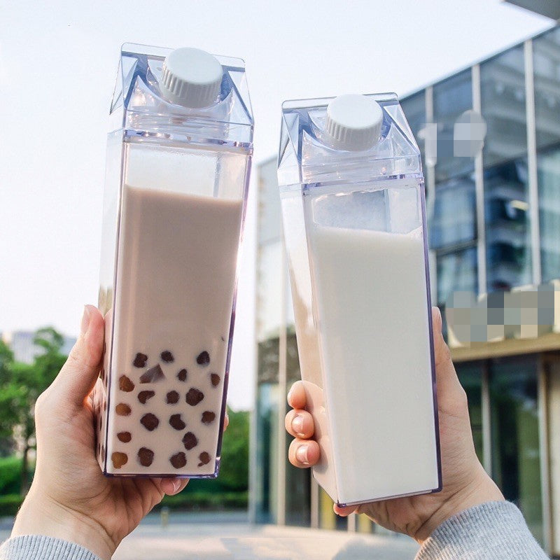 Leak-Proof Square Milk Carton Water Bottle - Reusable Travel & Kitchen Bottle