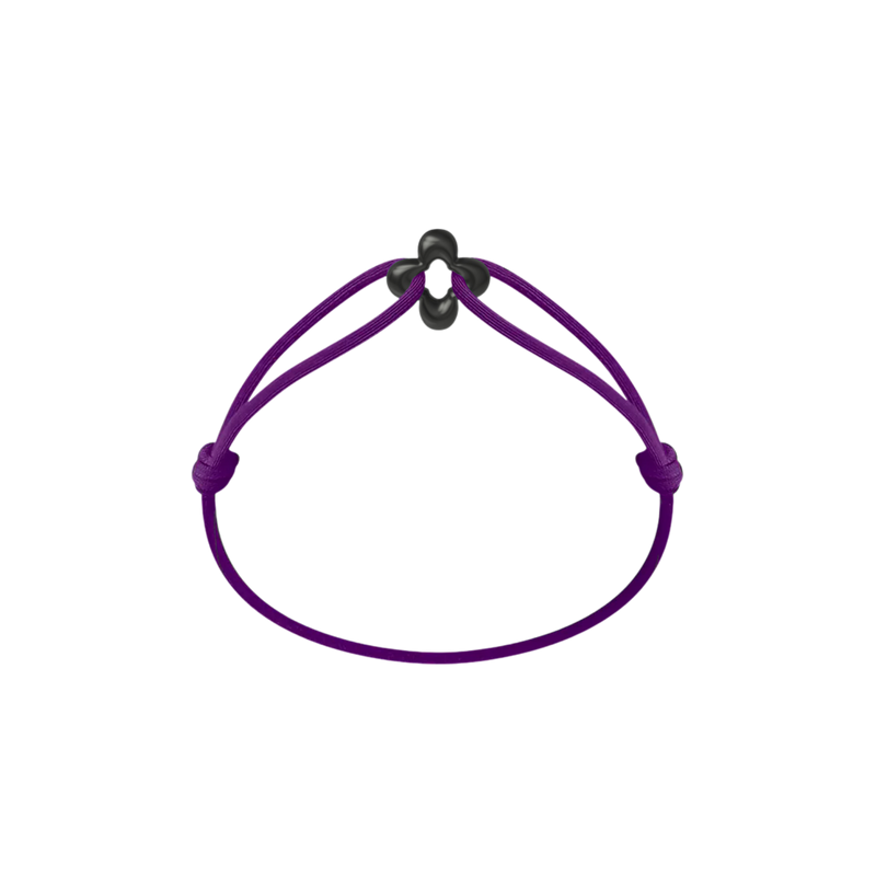 Mini Black Clover Cord Bracelet