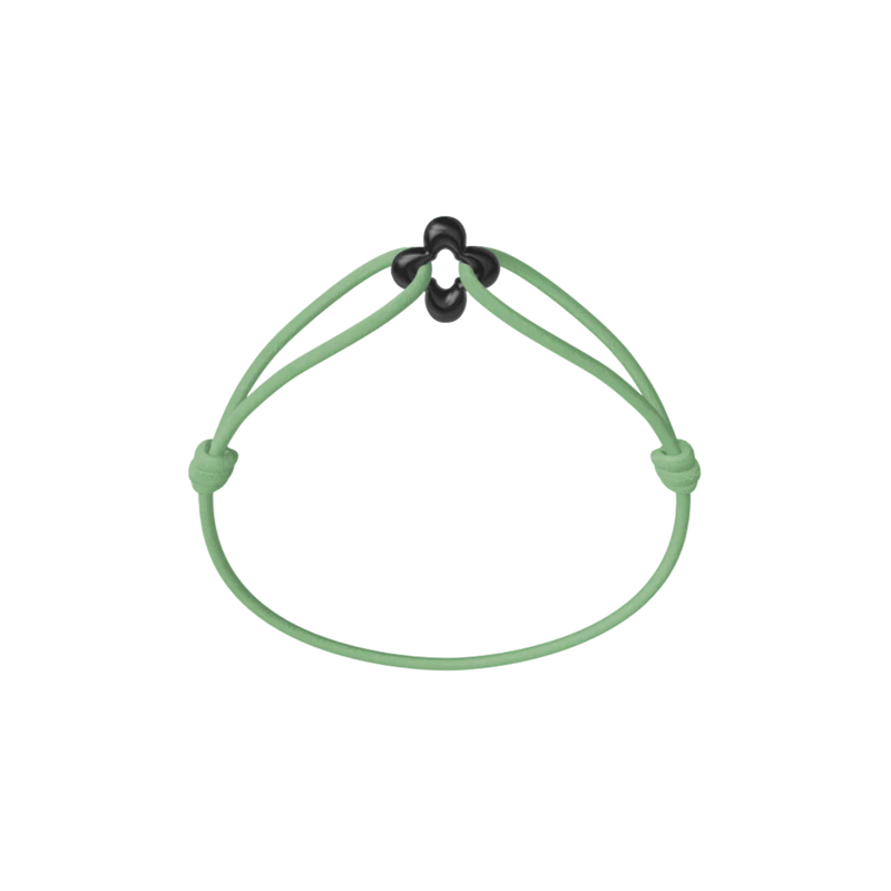 Mini Black Clover Cord Bracelet