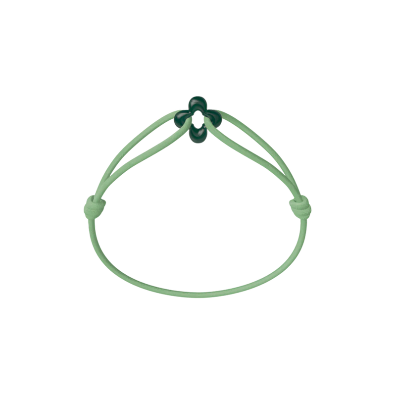 Mini Green Clover Cord Bracelet