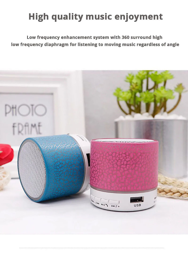 Mini Portable Audio - Wireless Bluetooth Subwoofer Speaker with Dazzling Crack LED