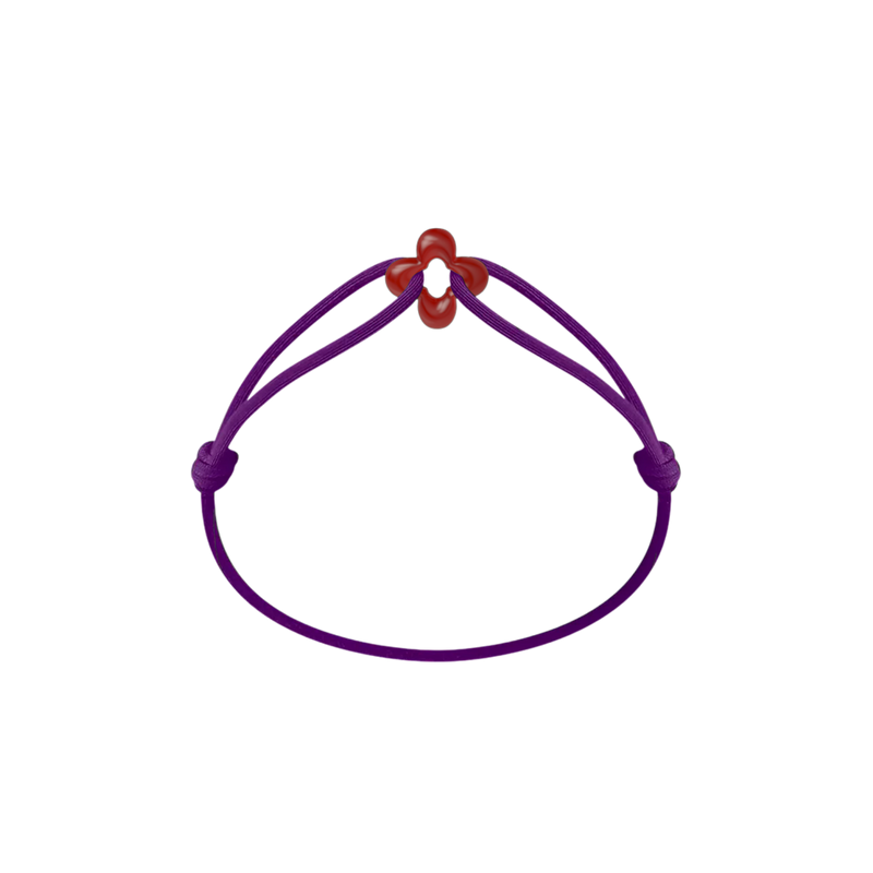 Mini Red Clover Cord Bracelet