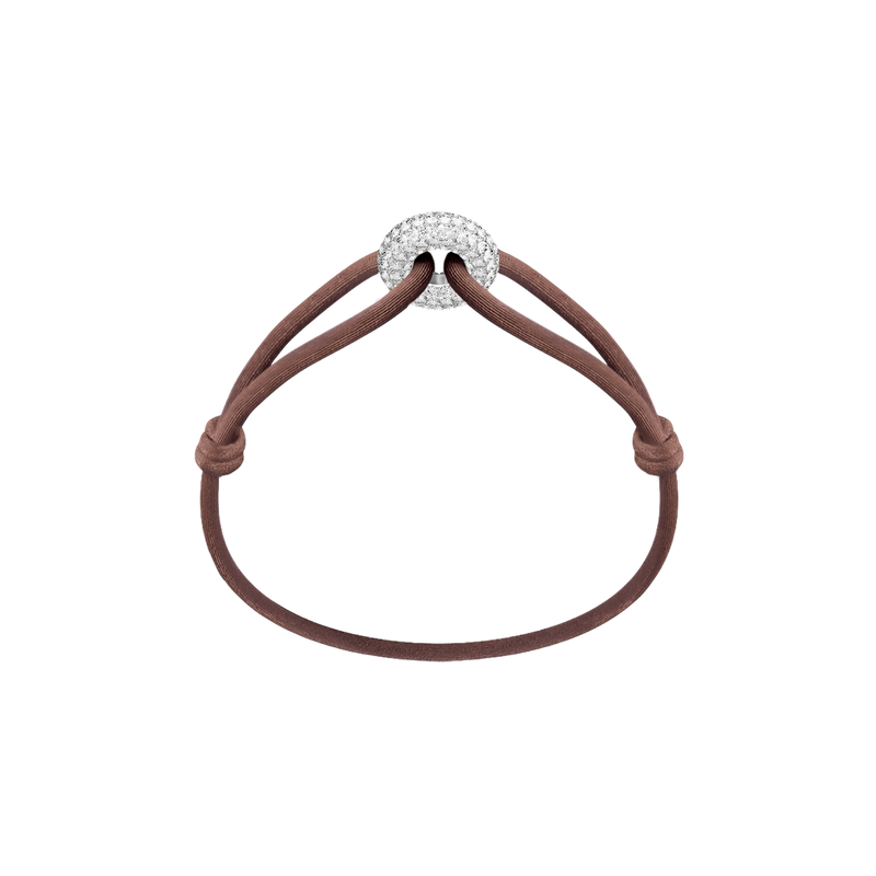 Silver Soho Pavé Cord Bracelet