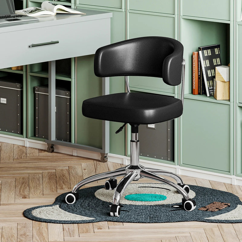 Modern Armless Swivel Desk Chair Height Adjustable Ergonomic Vanity Office Seat
