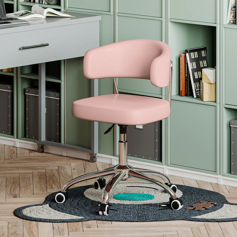 Modern Armless Swivel Desk Chair Height Adjustable Ergonomic Vanity Office Seat