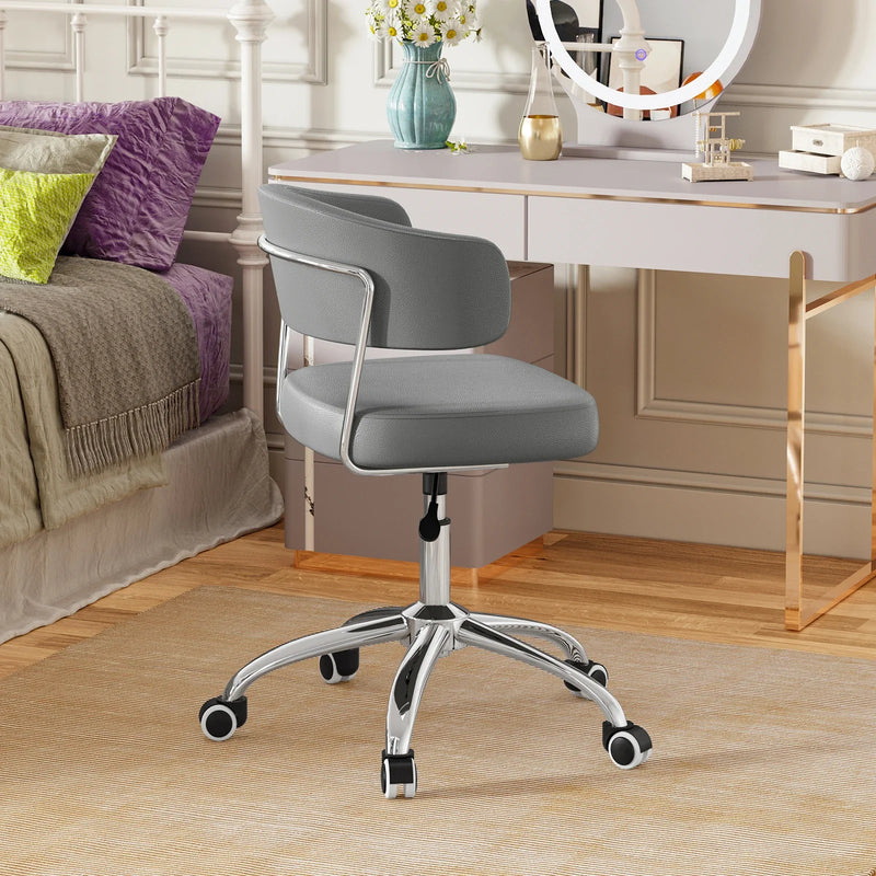 Modern Armless Swivel Desk Chair Height Adjustable Ergonomic Vanity Office Seat