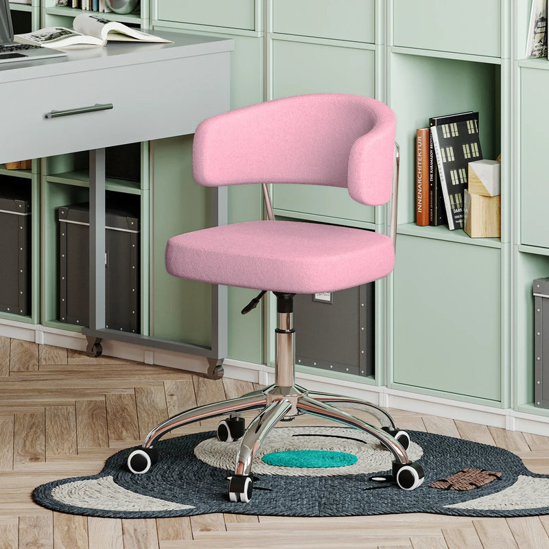 Modern Armless Swivel Desk Chair Height Adjustable Ergonomic Vanity Office Seat
