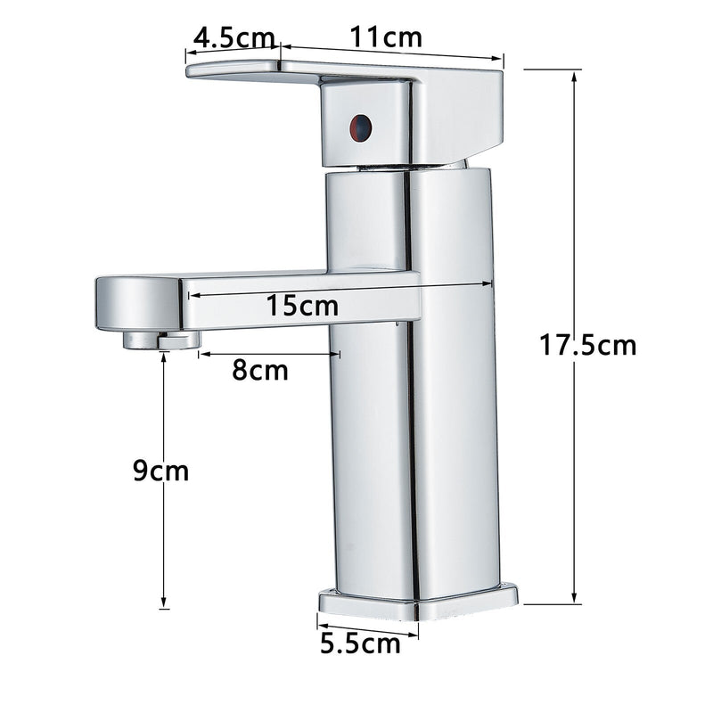 Modern Chrome Basin Mixer Tap Single Lever Taps Bathroom Sink Faucet With Hoses