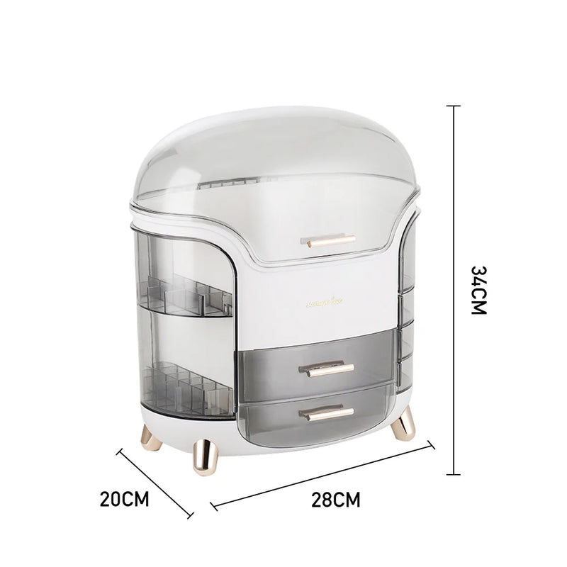 Modern Makeup Storage Box with Drawers, Clear Large Capacity Cosmetic Organiser
