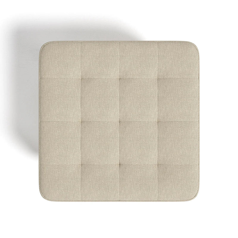 Modern Linen Fabric Padded Footstool, Multifunctional Wooden Leg Stool Ottoman
