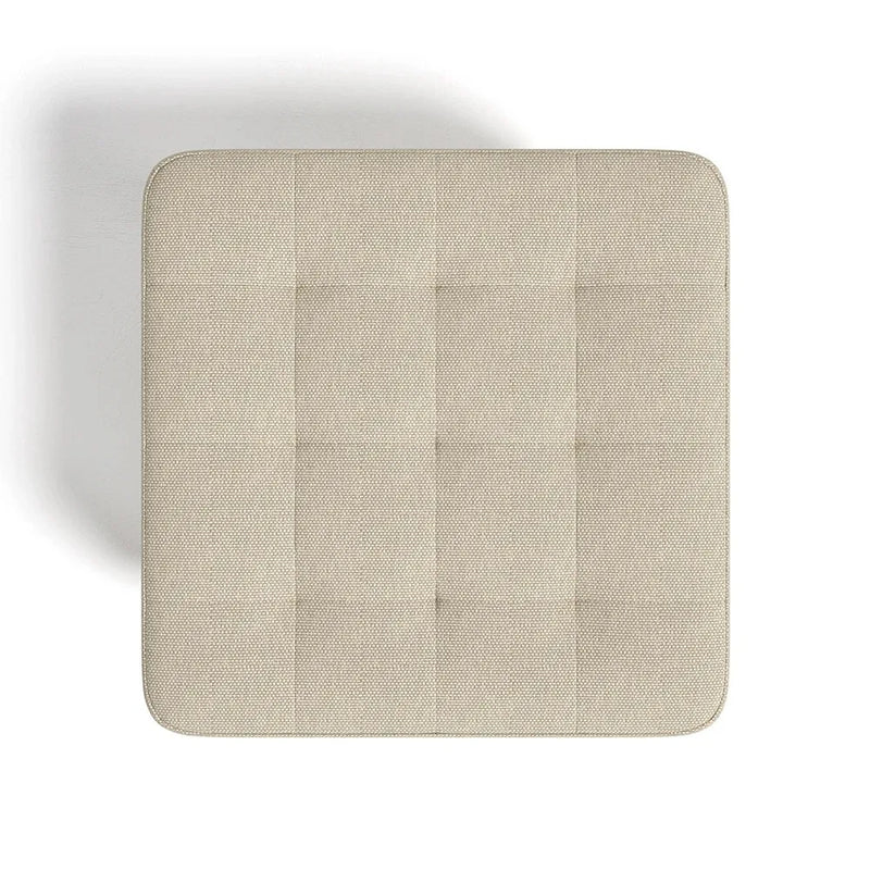 Modern Linen Fabric Padded Footstool, Multifunctional Wooden Leg Stool Ottoman