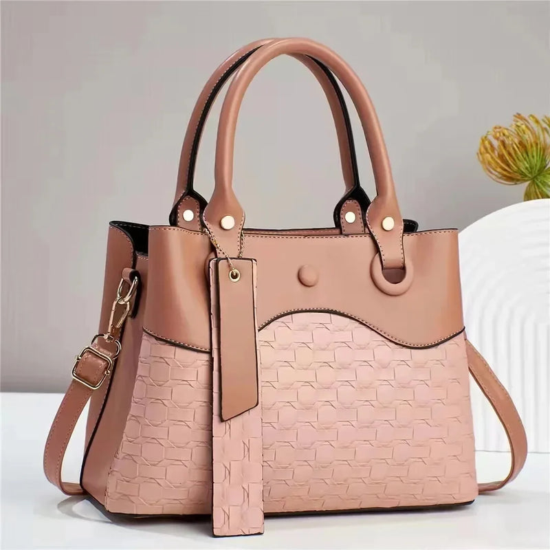 Modern Women’s Handbag Shoulder Crossbody Grid Pattern Hand Bag Large Capacity