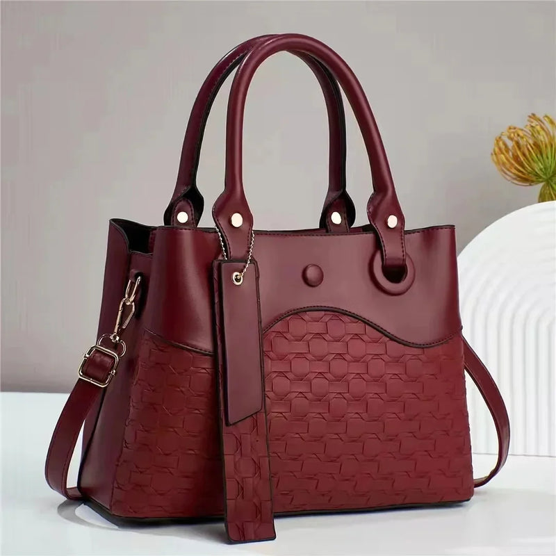 Modern Women’s Handbag Shoulder Crossbody Grid Pattern Hand Bag Large Capacity